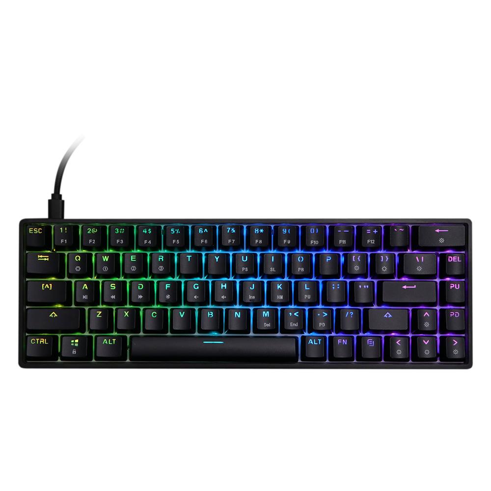 SK68 RGB Mechanical Keyboard - ABS Black/Gateron Optical - White - RIG VeDA